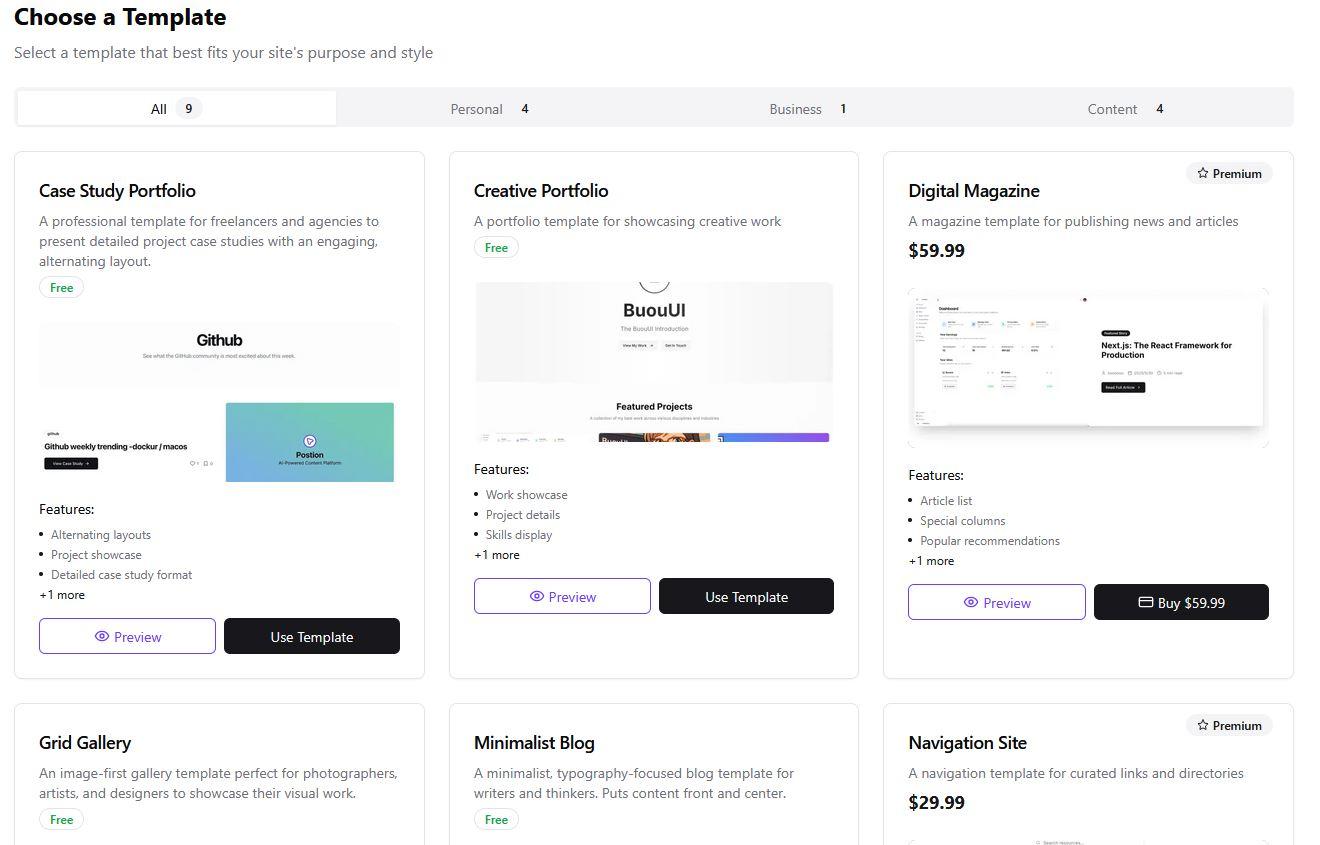 Postion: 9 templates now available. Seven are free.